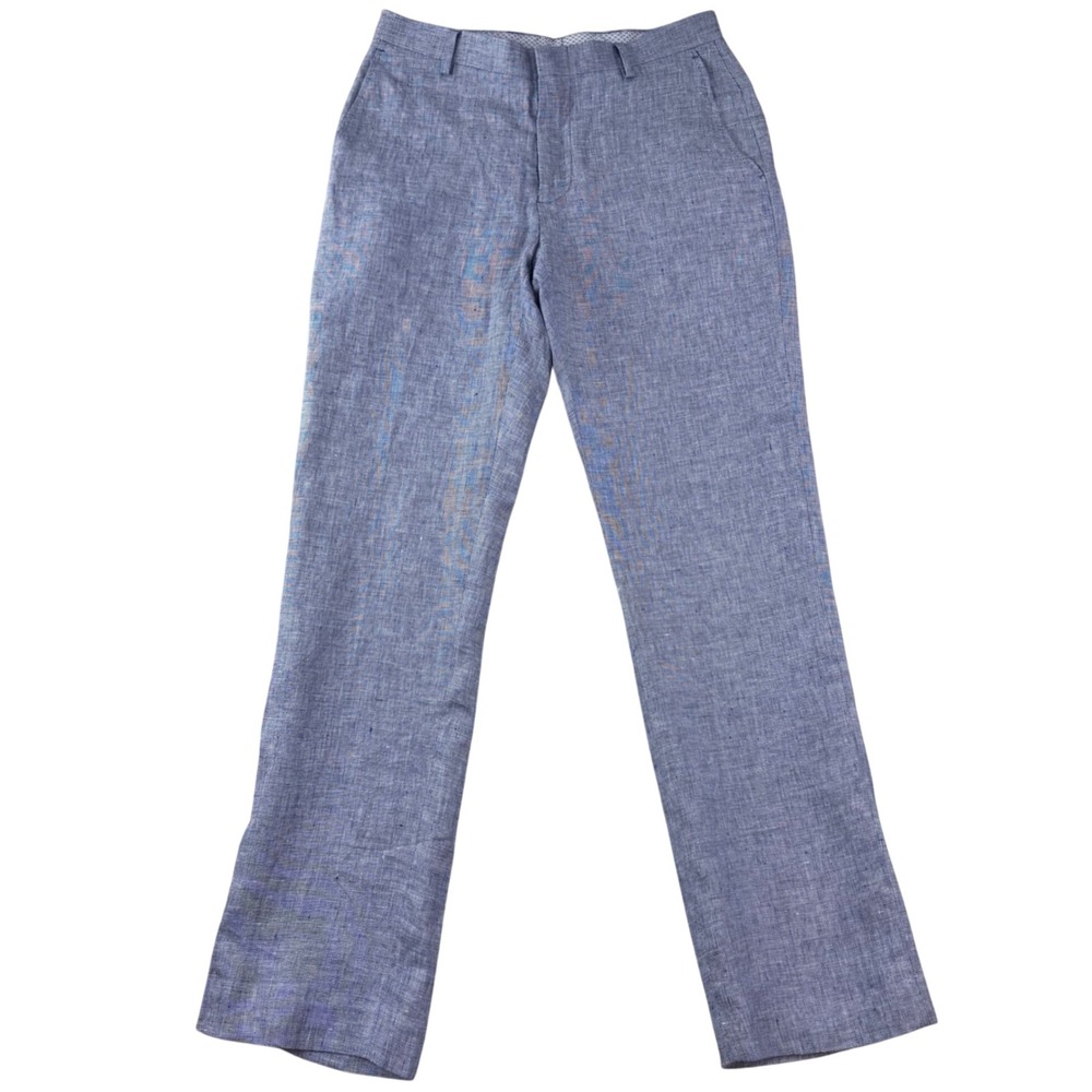 Murano Men’s Light Blue Linen-Blend Dress Pants